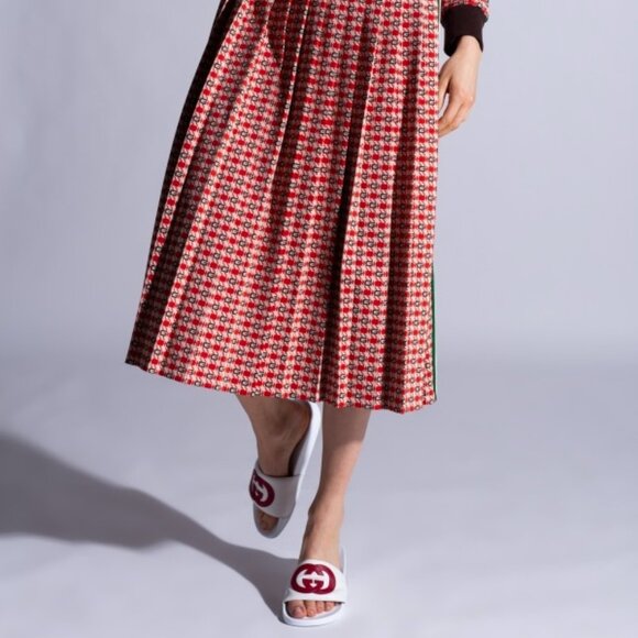 NEW GUCCI Women's Interlocking GG White Leather Slides Flip Flops EU 38 US 8 - Picture 9 of 13